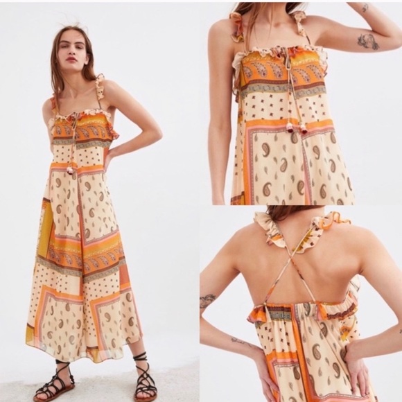 BNWT Zara Paisley Print Maxi Dress - Picture 2 of 9